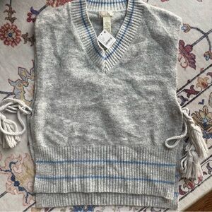 Free People Gray and Blue Knit Vest